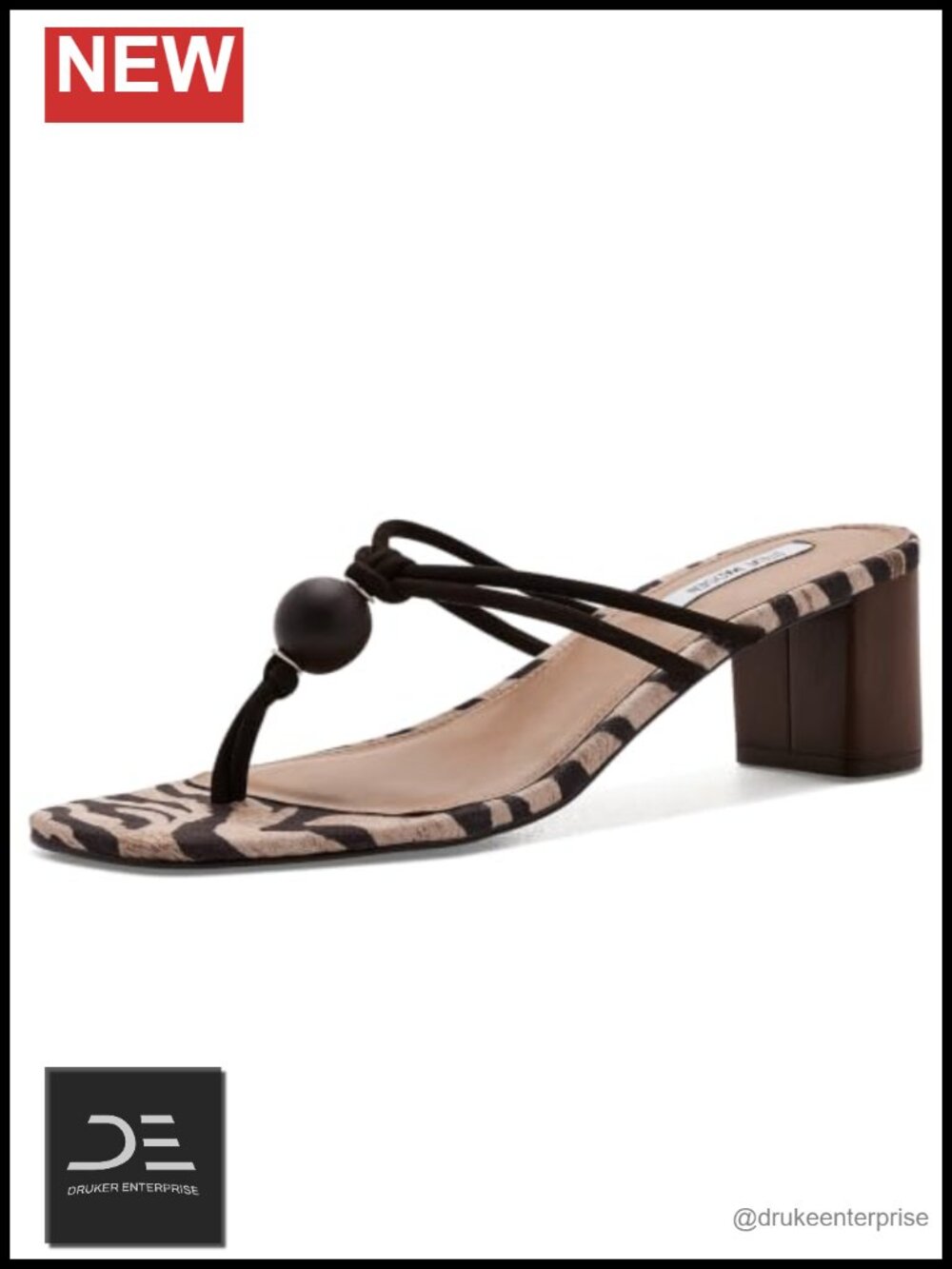 Strappy Block Heel Sandals Leather Square Toe